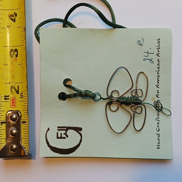 Dragonfly Necklace Vintage Hand Crafted Wire  #eshopchicago Artist - Picture 2 of 5